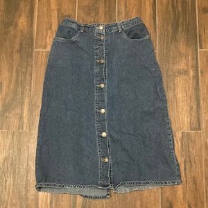 Midi button jean /denim skirt